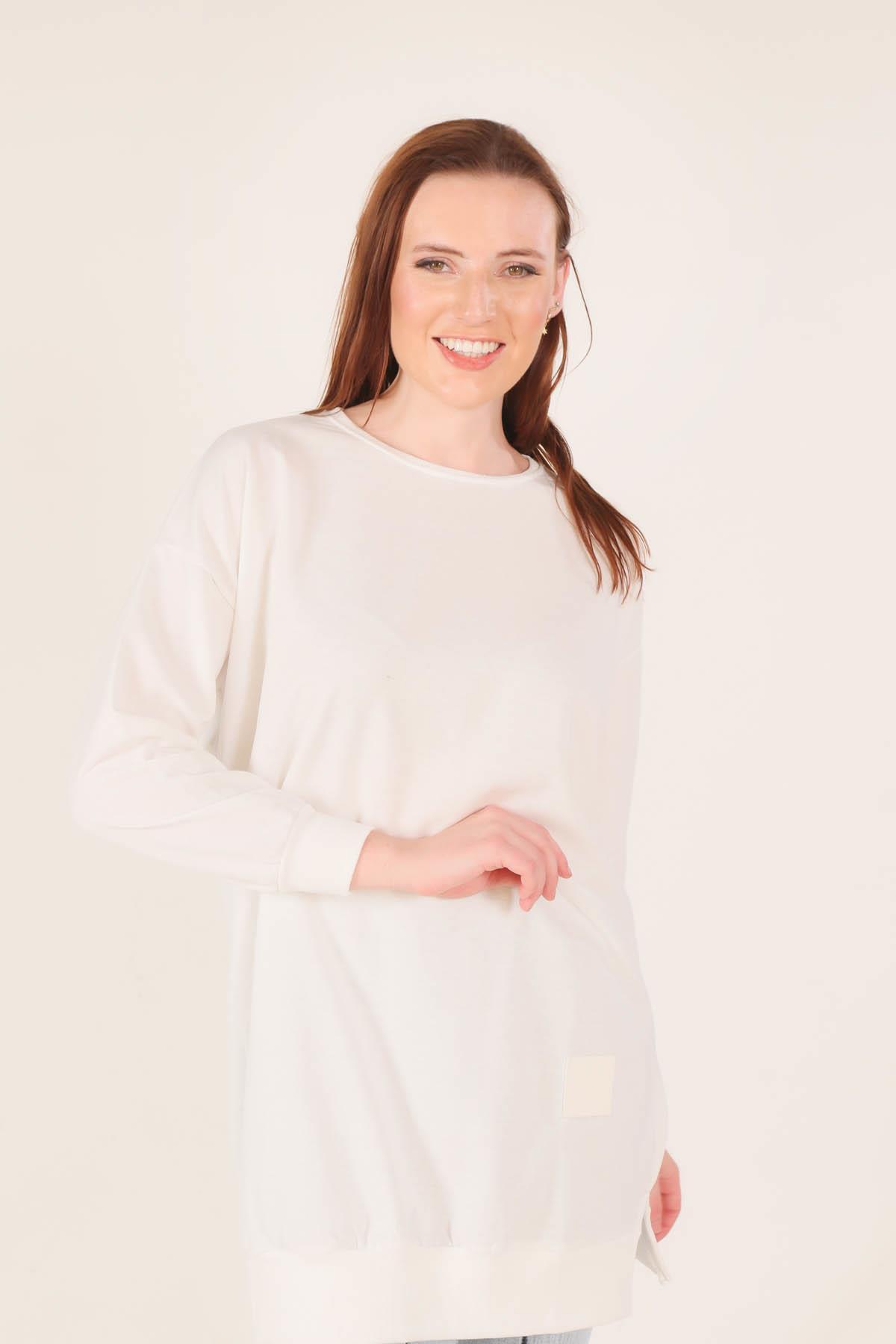 Beyaz Arma Detaylı Sweat 1418 