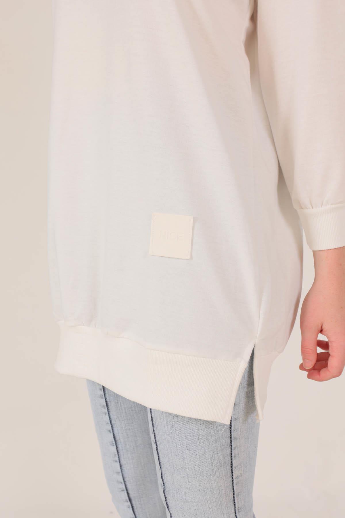 Beyaz Arma Detaylı Sweat 1418 - 5