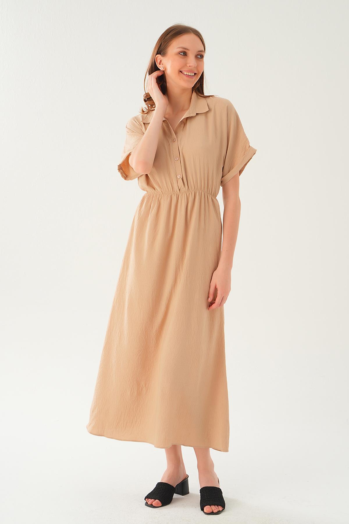 Vizon Gömlek Yaka Elbise 8663 - 2