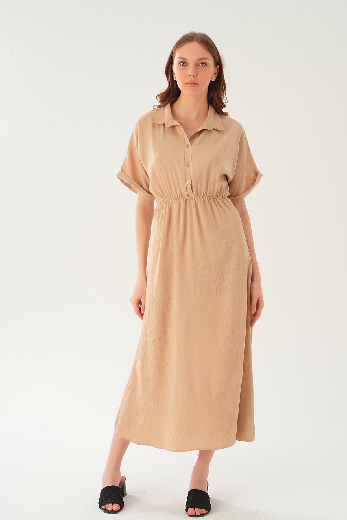 Vizon Gömlek Yaka Elbise 8663 - 6