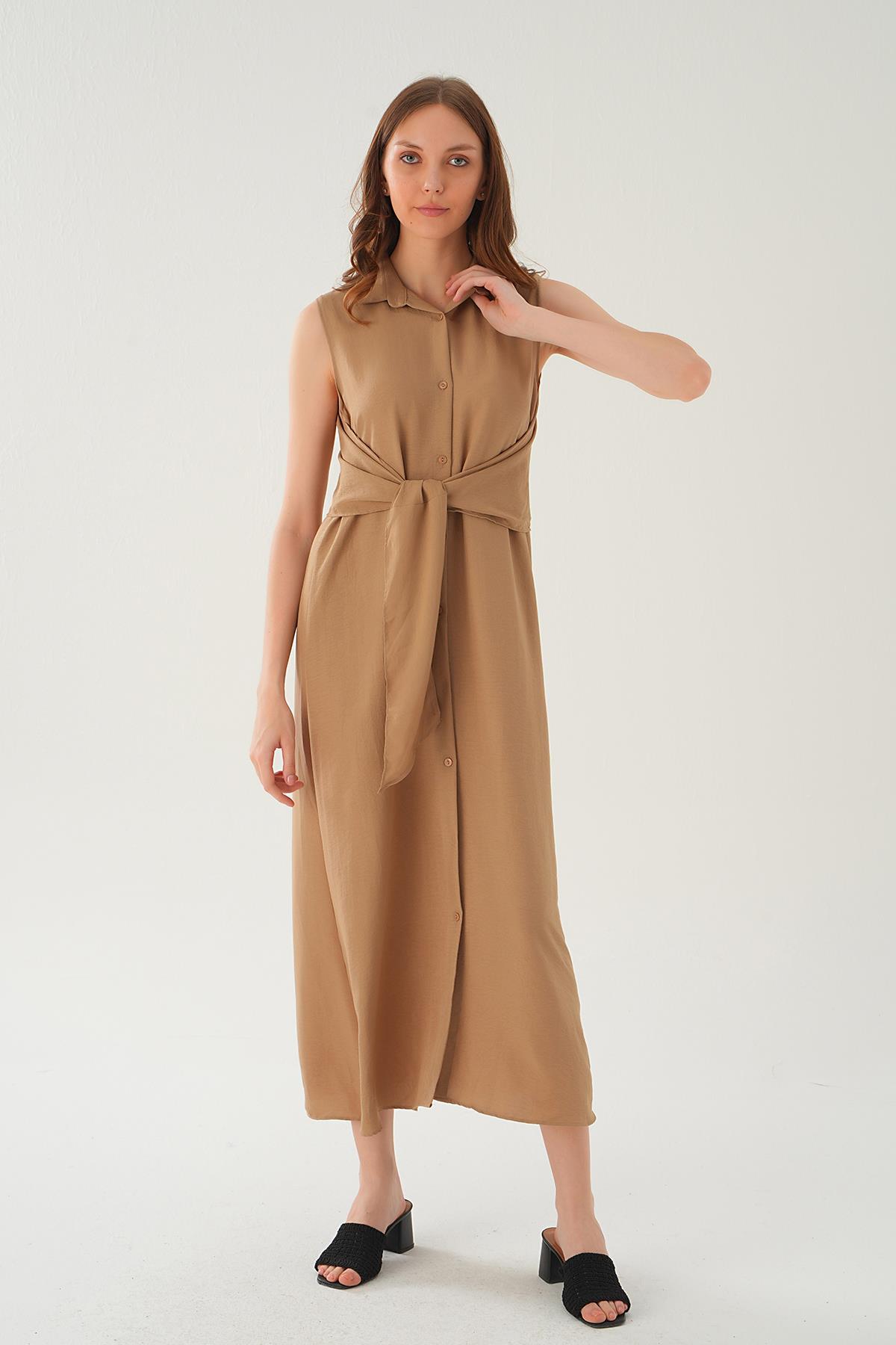 Vizon Bağlama Detay Elbise 8667 