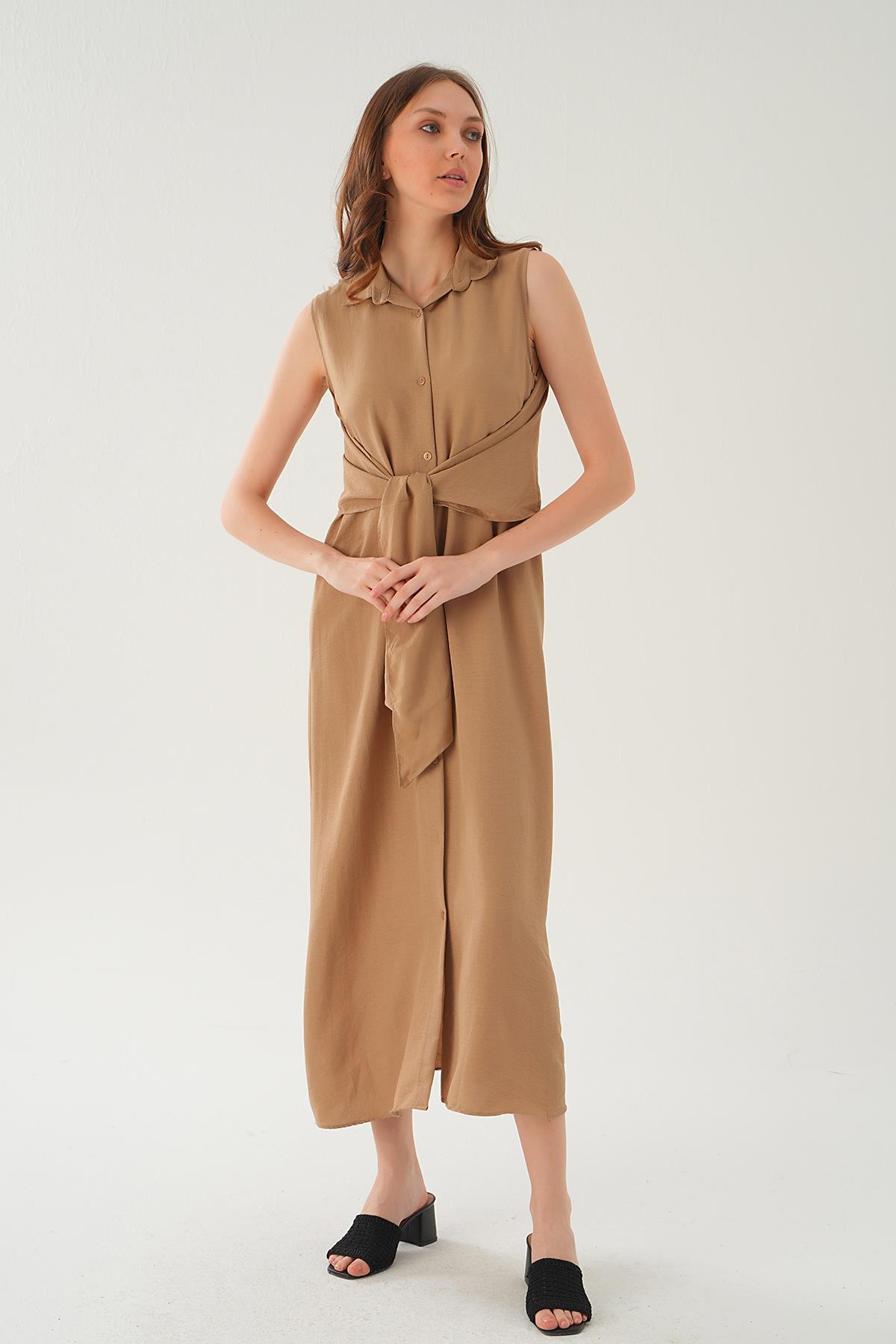 Vizon Bağlama Detay Elbise 8667 - 2