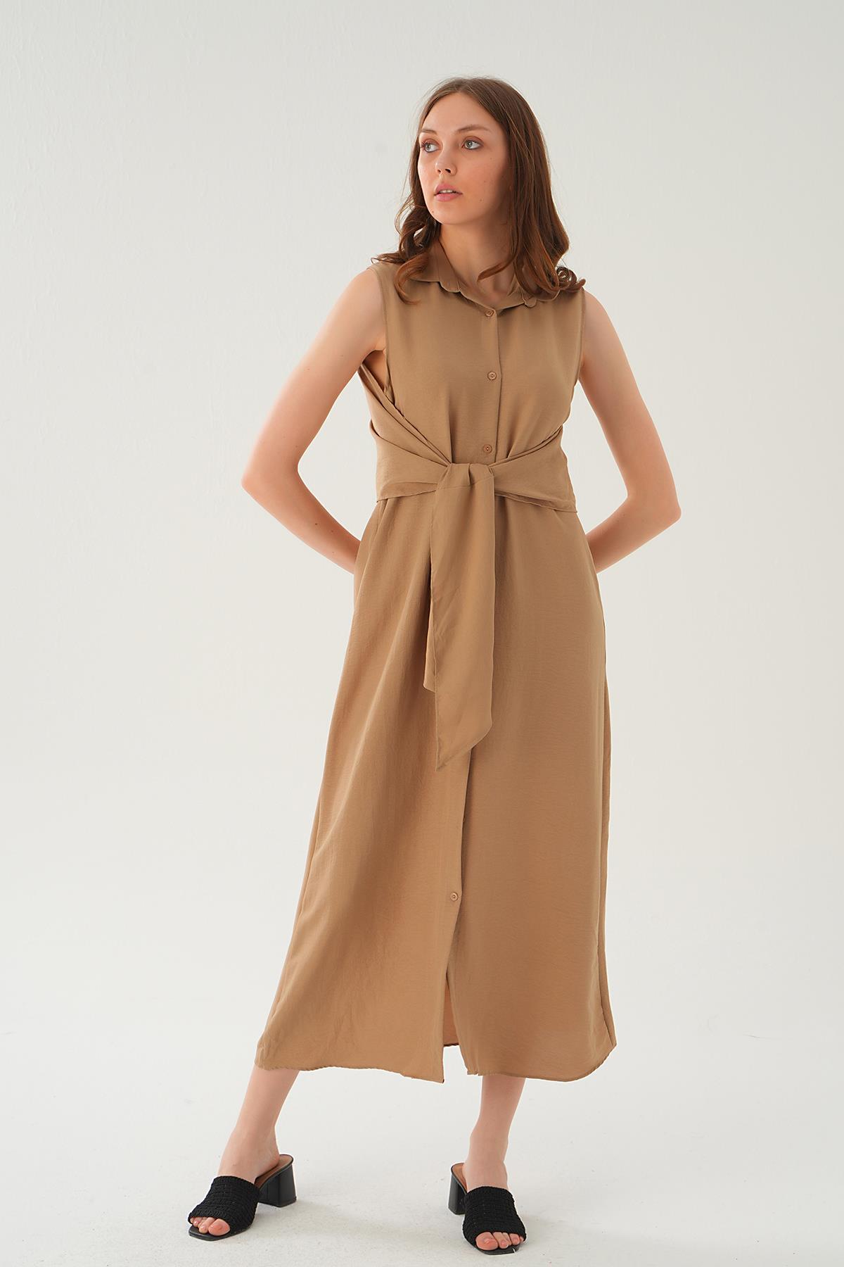 Vizon Bağlama Detay Elbise 8667 - 3