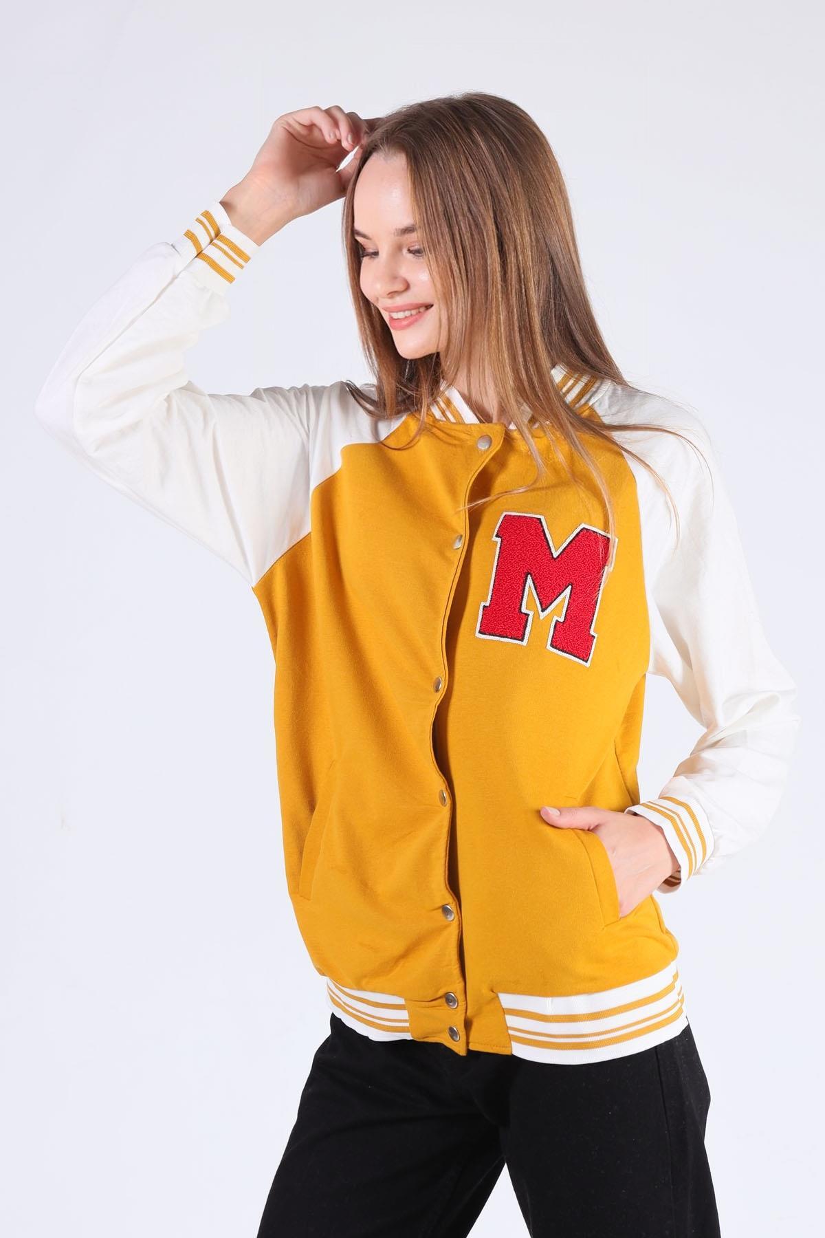 8831 M Baskı Kolej Ceket Hardal - 2