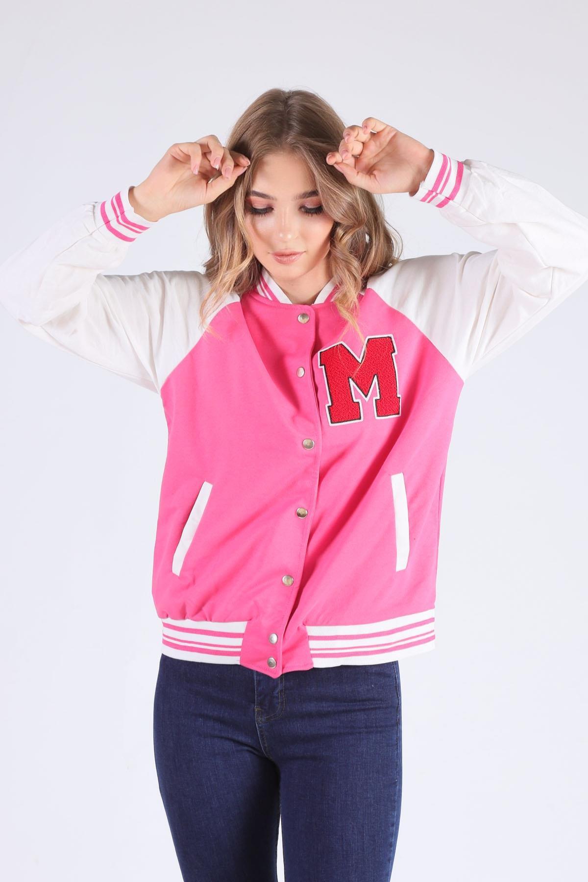 Pembe M Baskı Kolej Ceket 8831 
