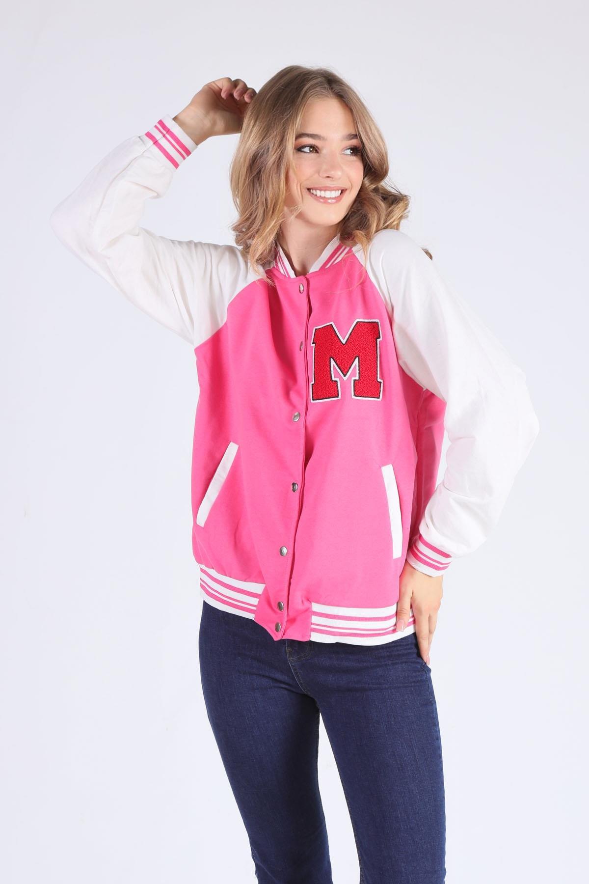 Pembe M Baskı Kolej Ceket 8831 - 2