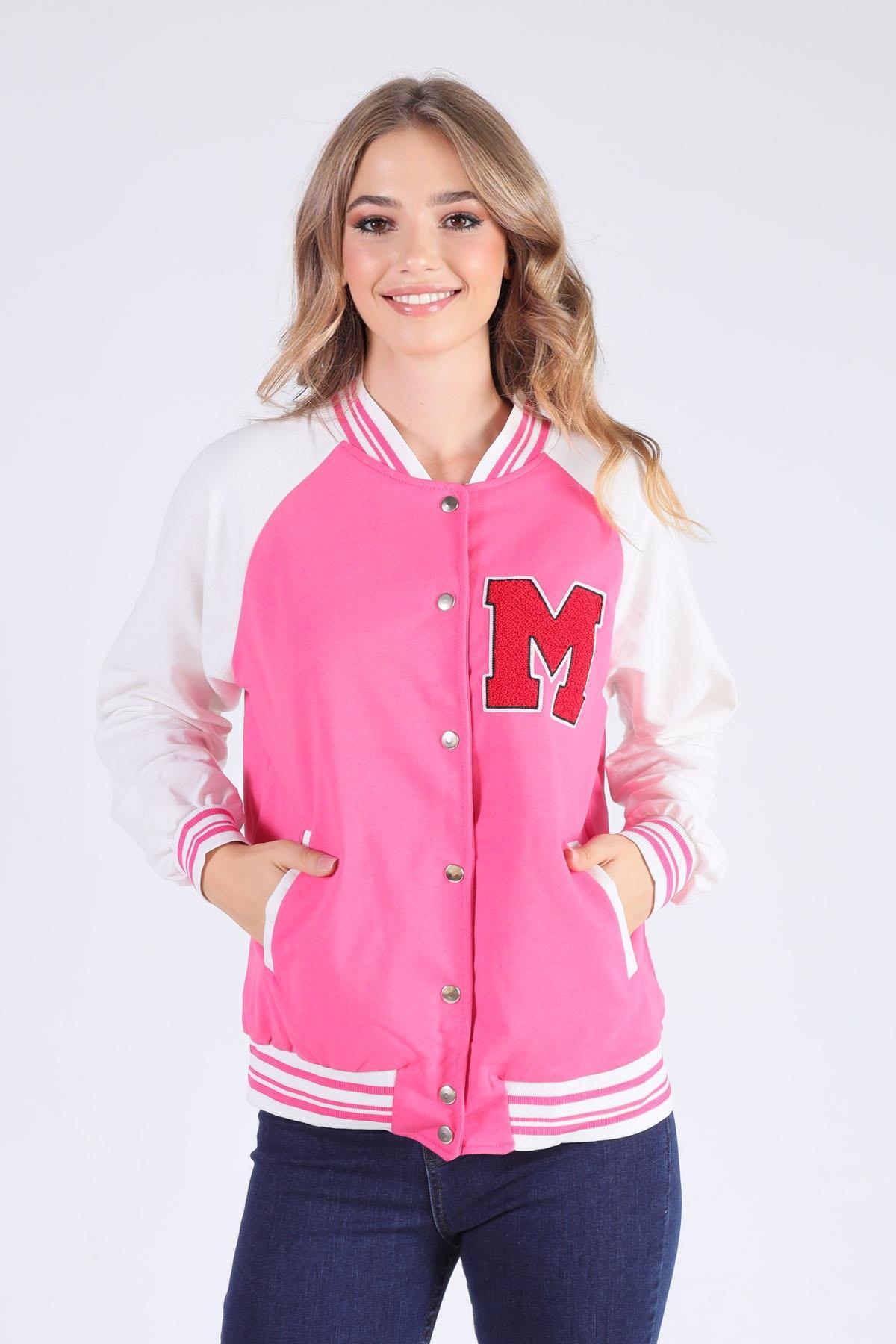 Pembe M Baskı Kolej Ceket 8831 - 3