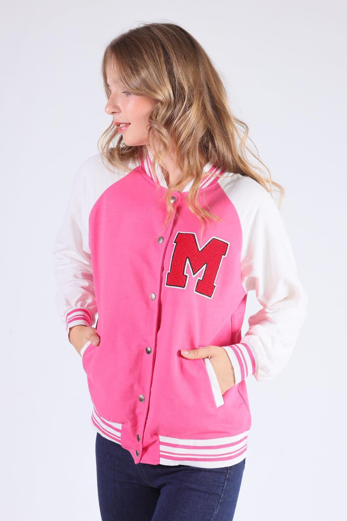 Pembe M Baskı Kolej Ceket 8831 - 4