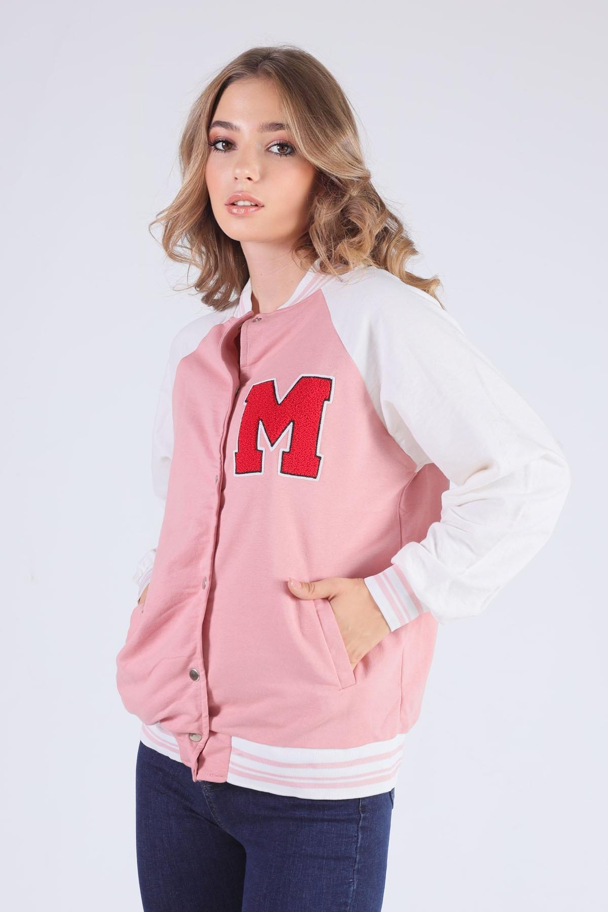 8831 M Baskı Kolej Ceket Pudra - 2