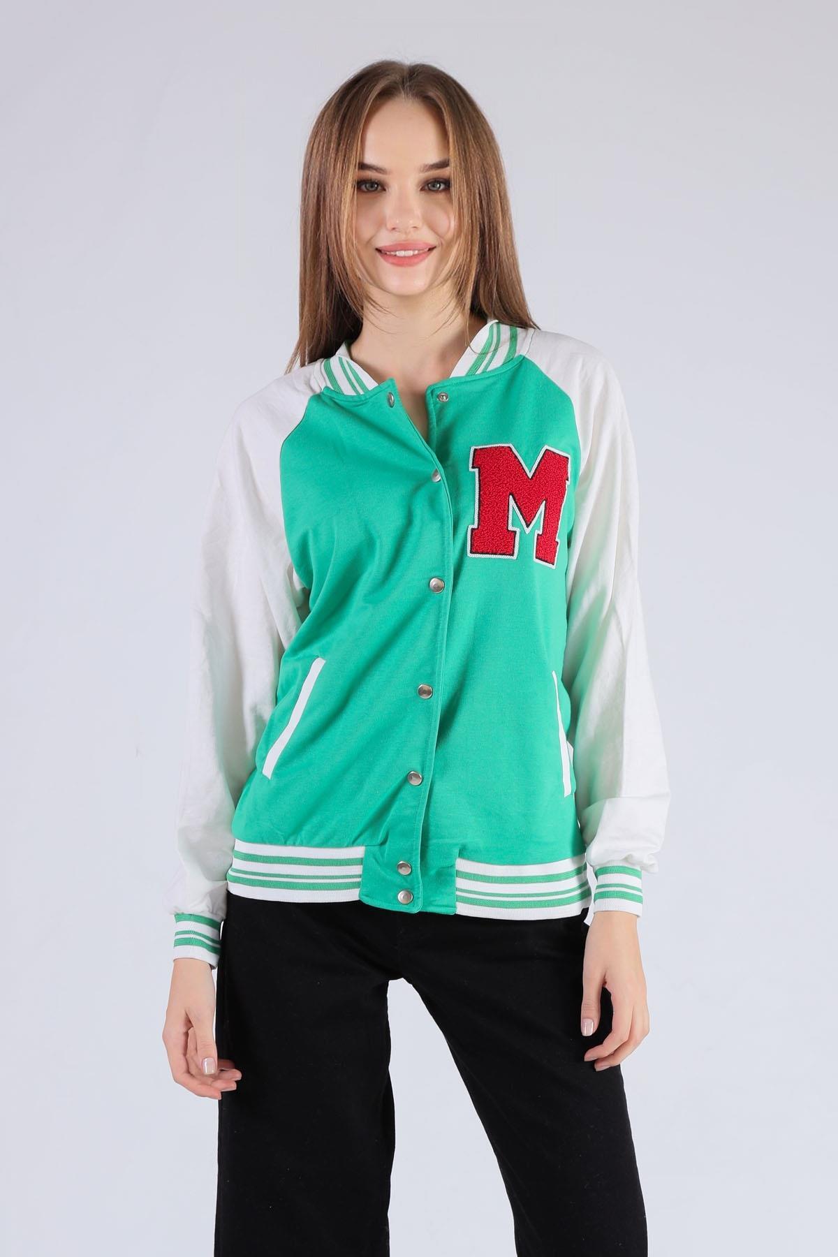 Yeşil M Baskı Kolej Ceket 8831 