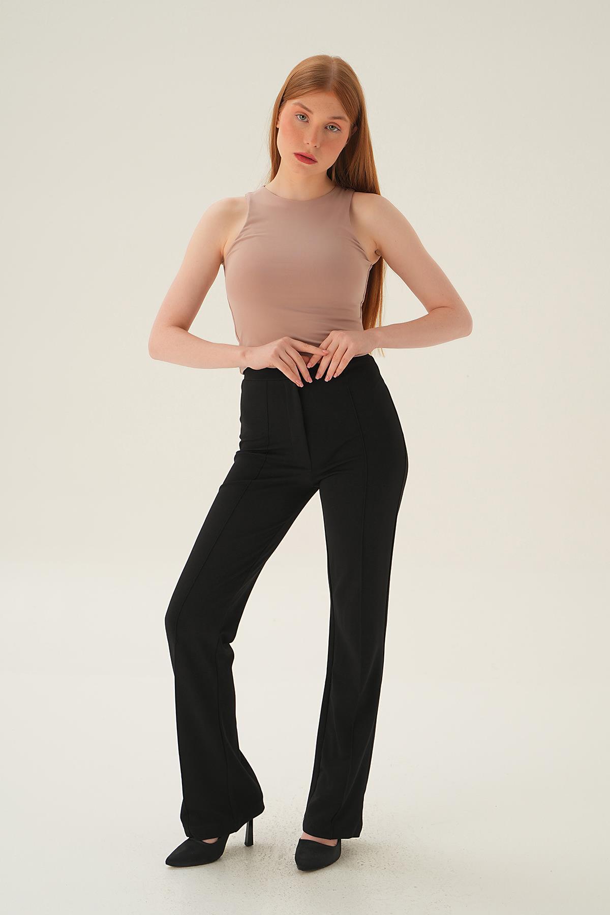 8867 Bisiklet Yaka Bluz Vizon - 6