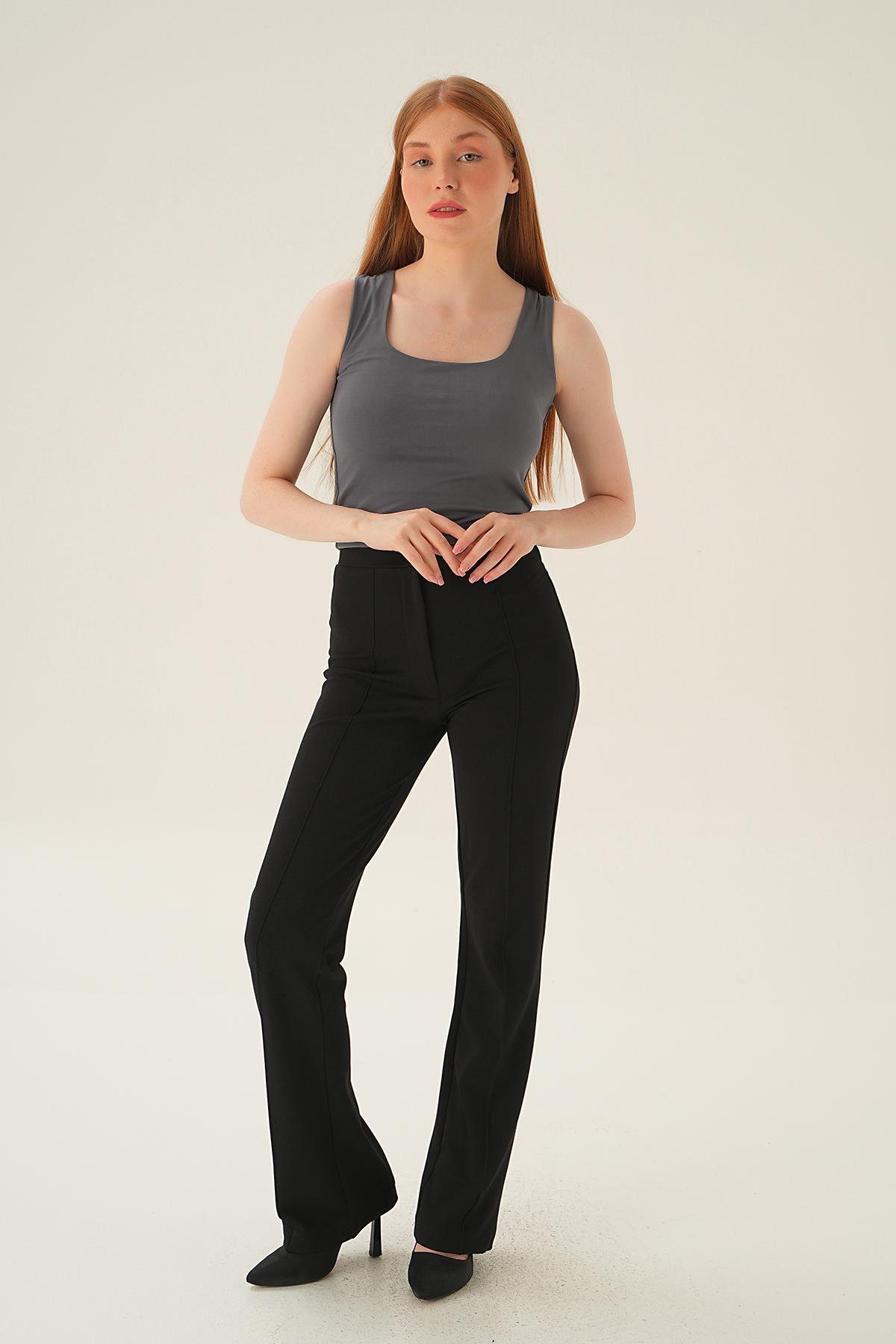 8876 Kare Yaka Bluz Füme - 6