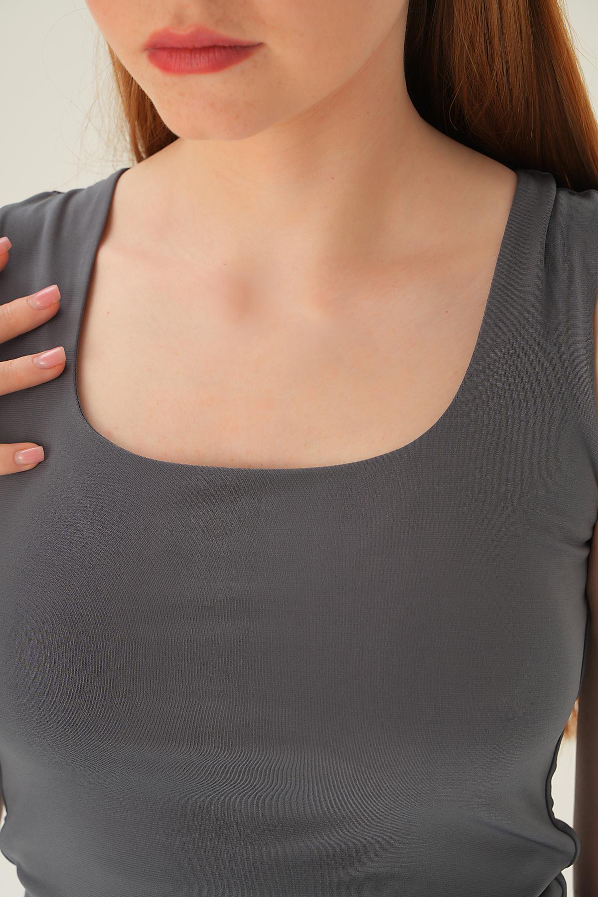 Füme Kare Yaka Bluz 8876 - 4