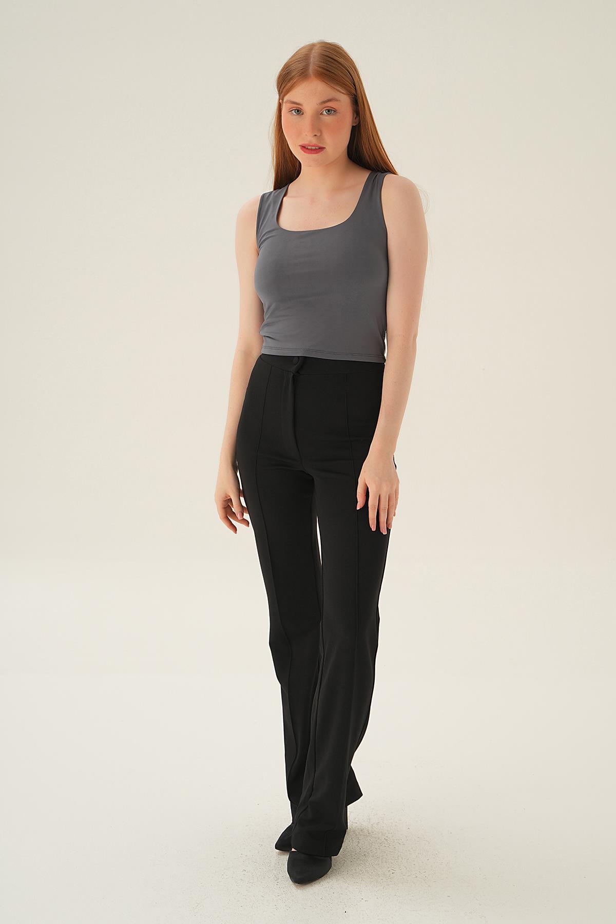 Füme Kare Yaka Bluz 8876 - 5