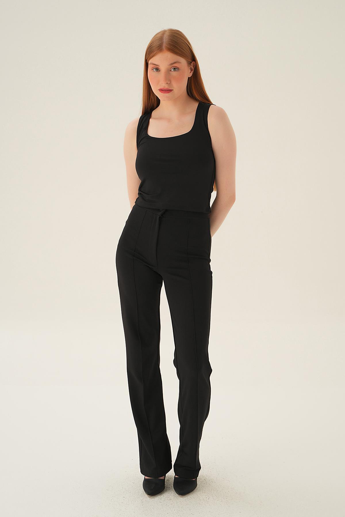 8876 Kare Yaka Bluz Siyah - 6