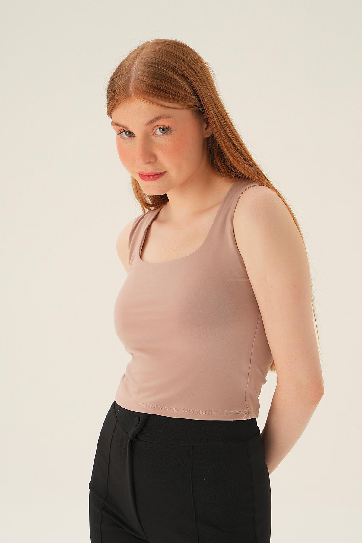 Vizon Kare Yaka Bluz 8876 - 2