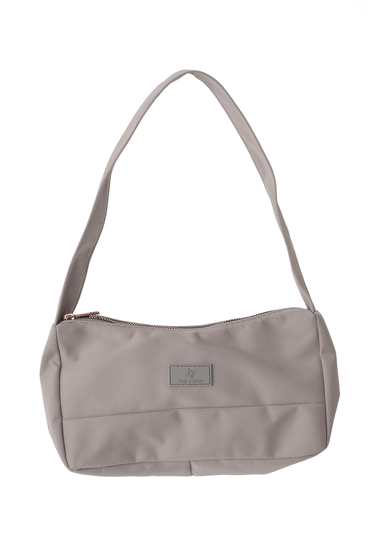 9002 Arma Detay Omuz Çantası Gri 