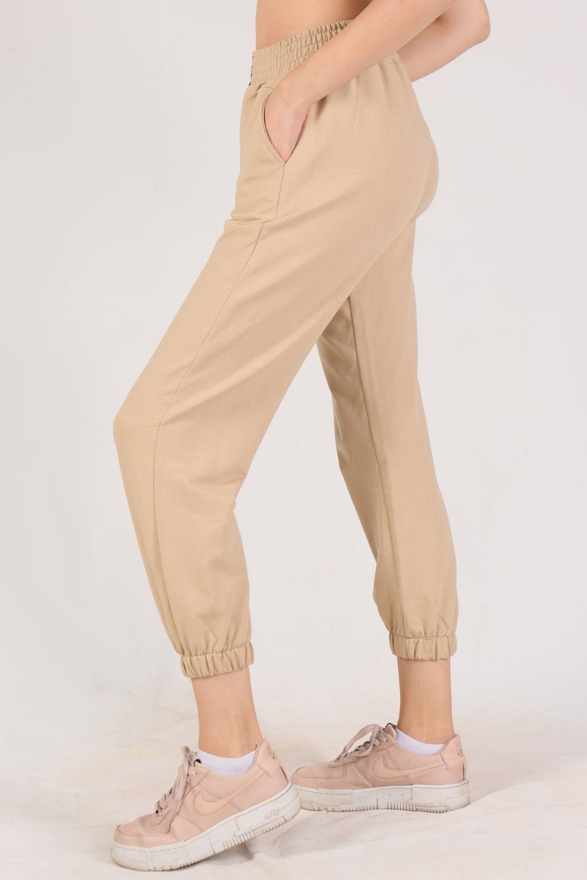 Bej Bel Arma Paça Lastik Eşofman 9009M - 3