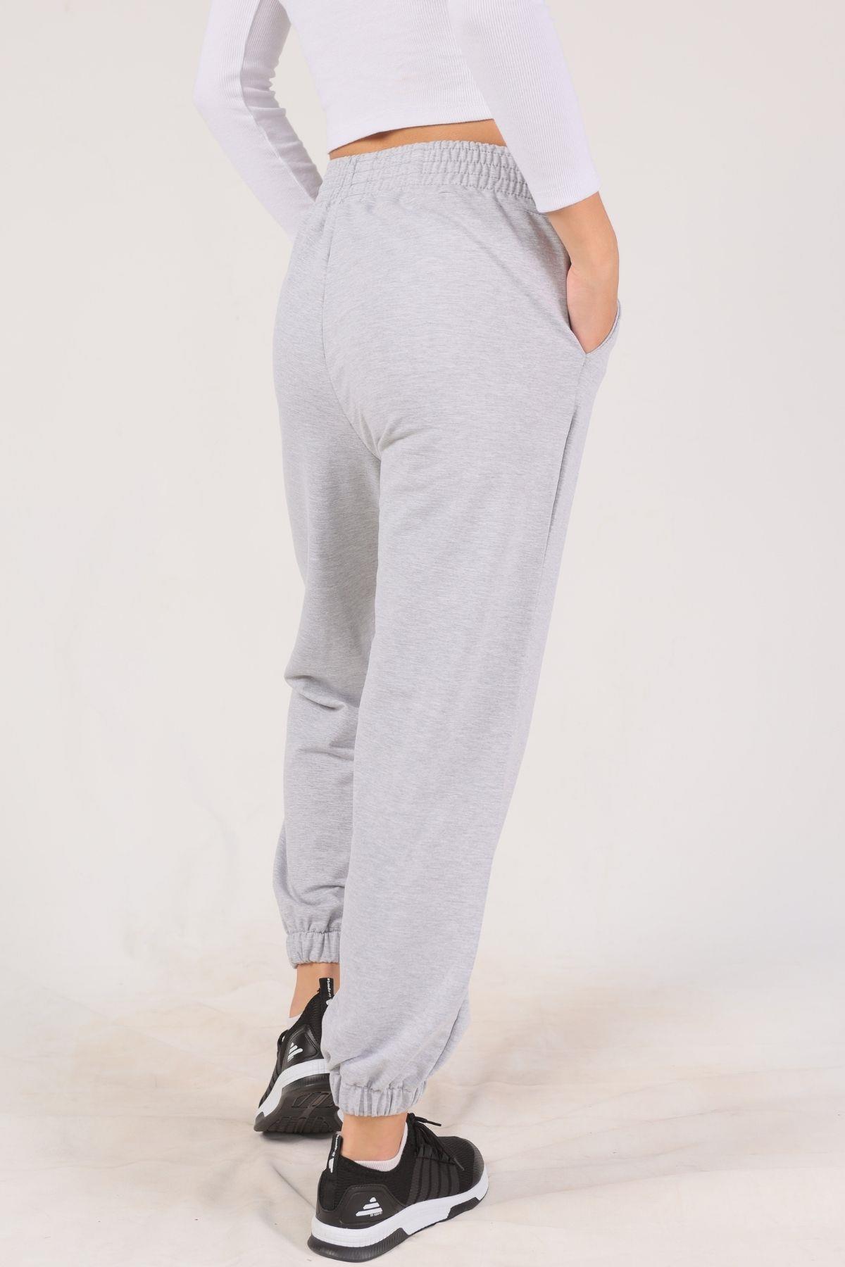 Gri Bel Arma Paça Lastik Eşofman 9009M - 4