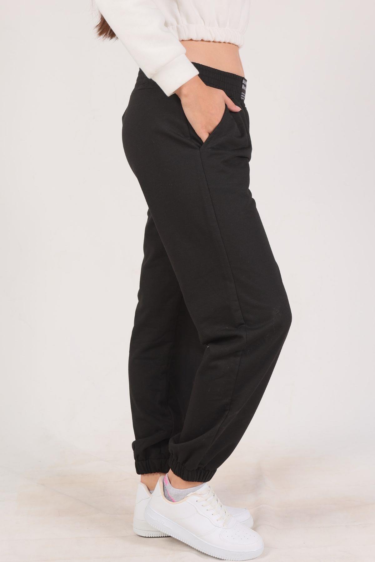 9009M Bel Arma Paça Lastik Eşofman Siyah - 3