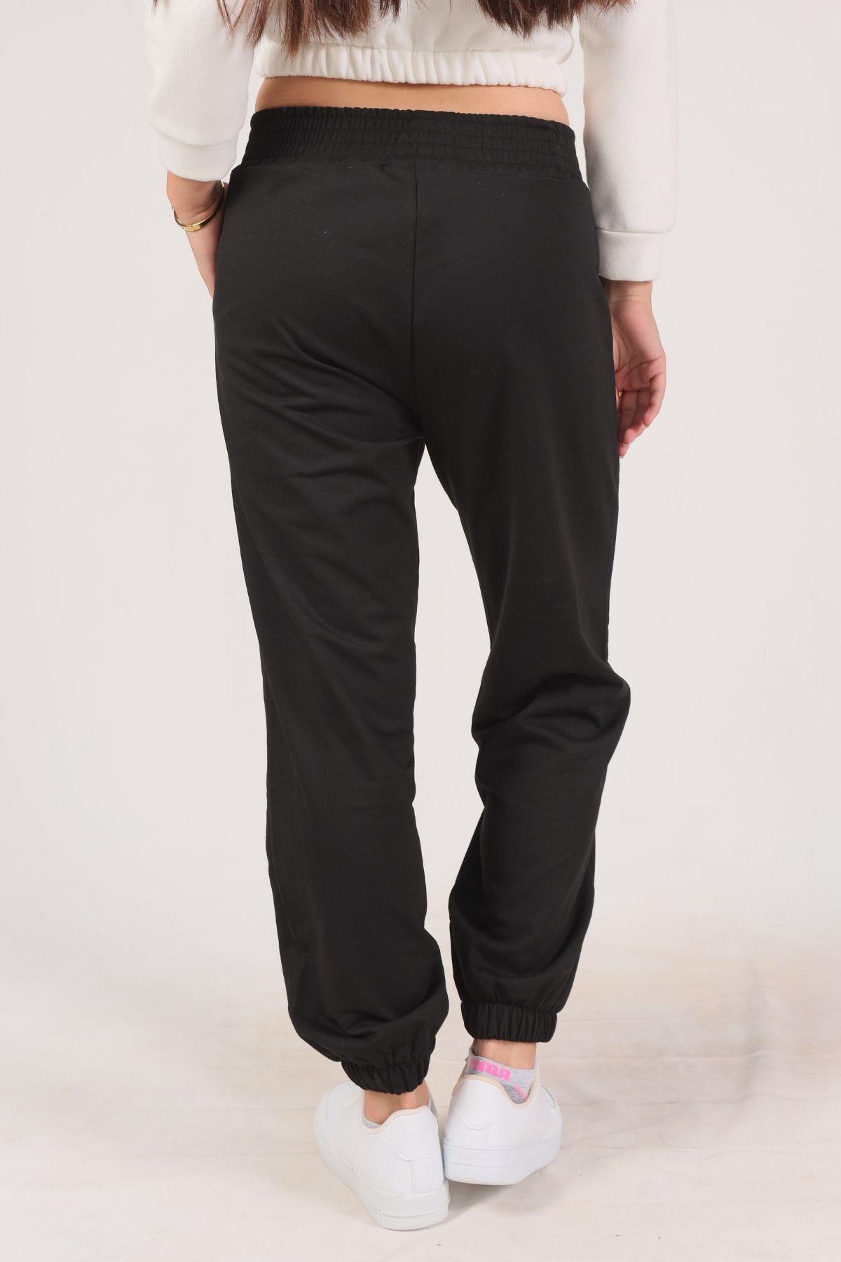 9009M Bel Arma Paça Lastik Eşofman Siyah - 5