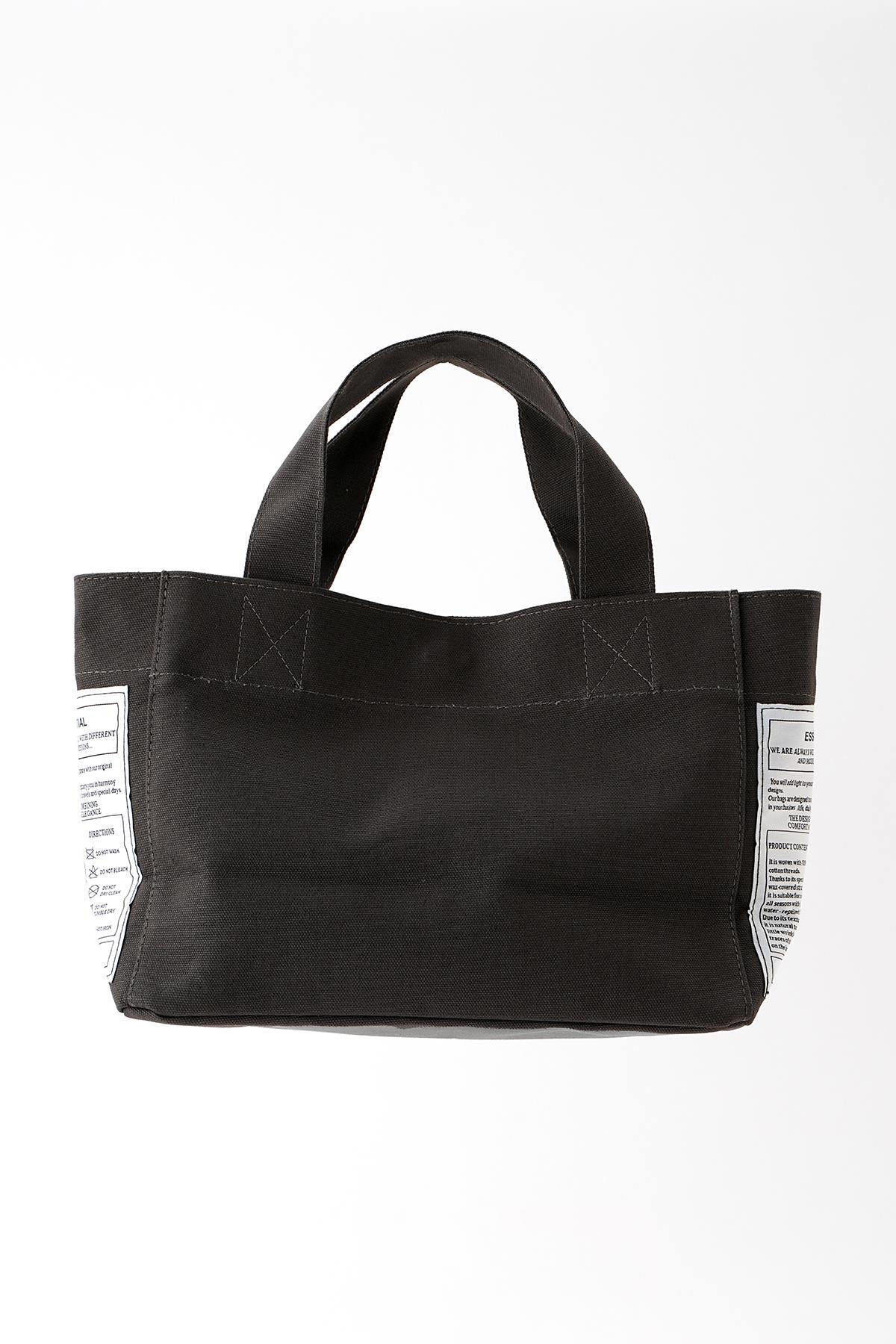 9013 Yazı Baskılı Çanta Füme - 4