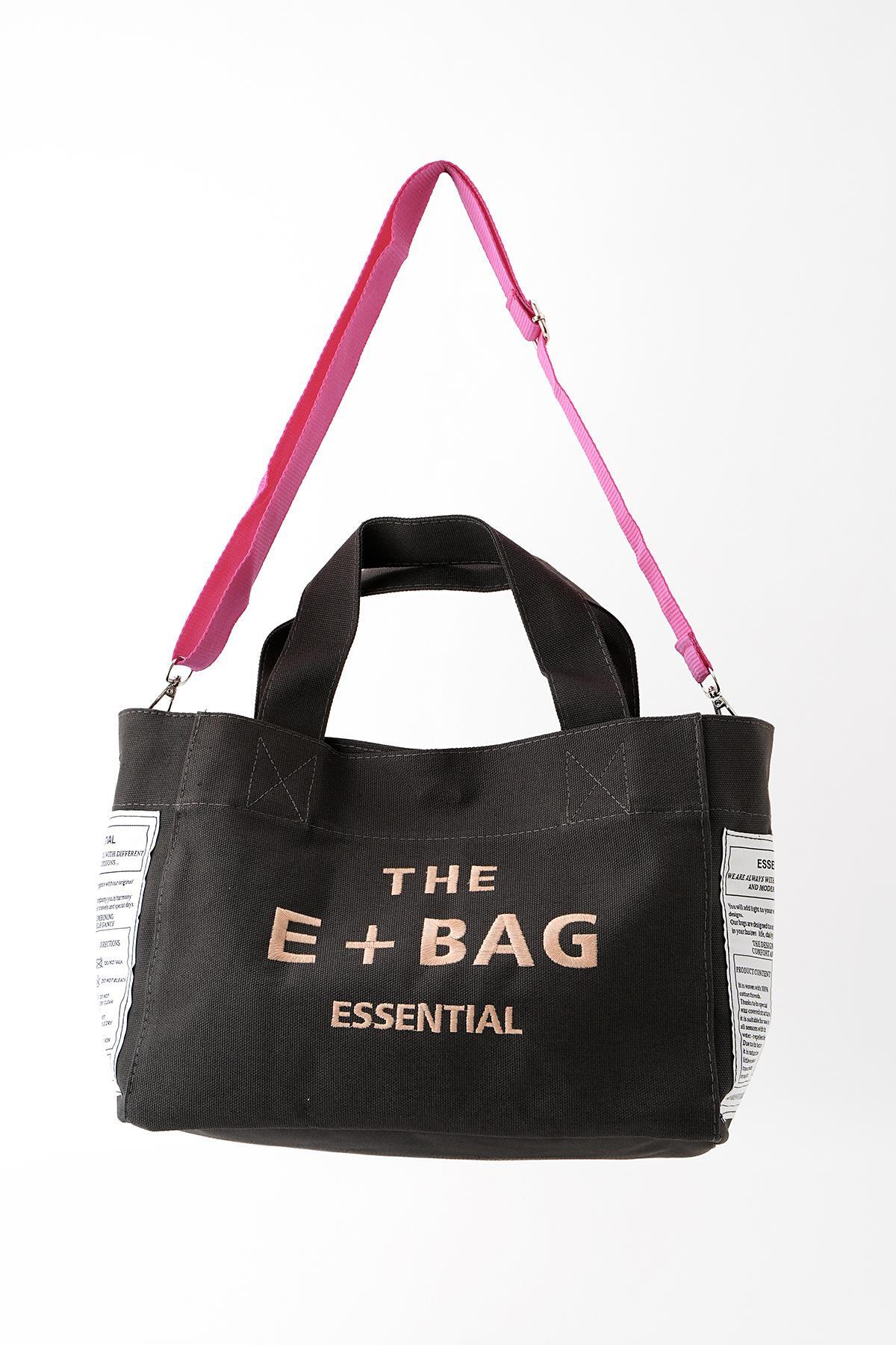 Füme Yazı Baskılı Çanta 9013 - 1