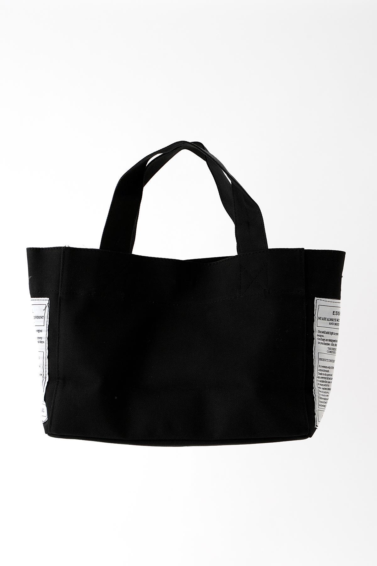 Siyah Yazı Baskılı Çanta 9013 - 4