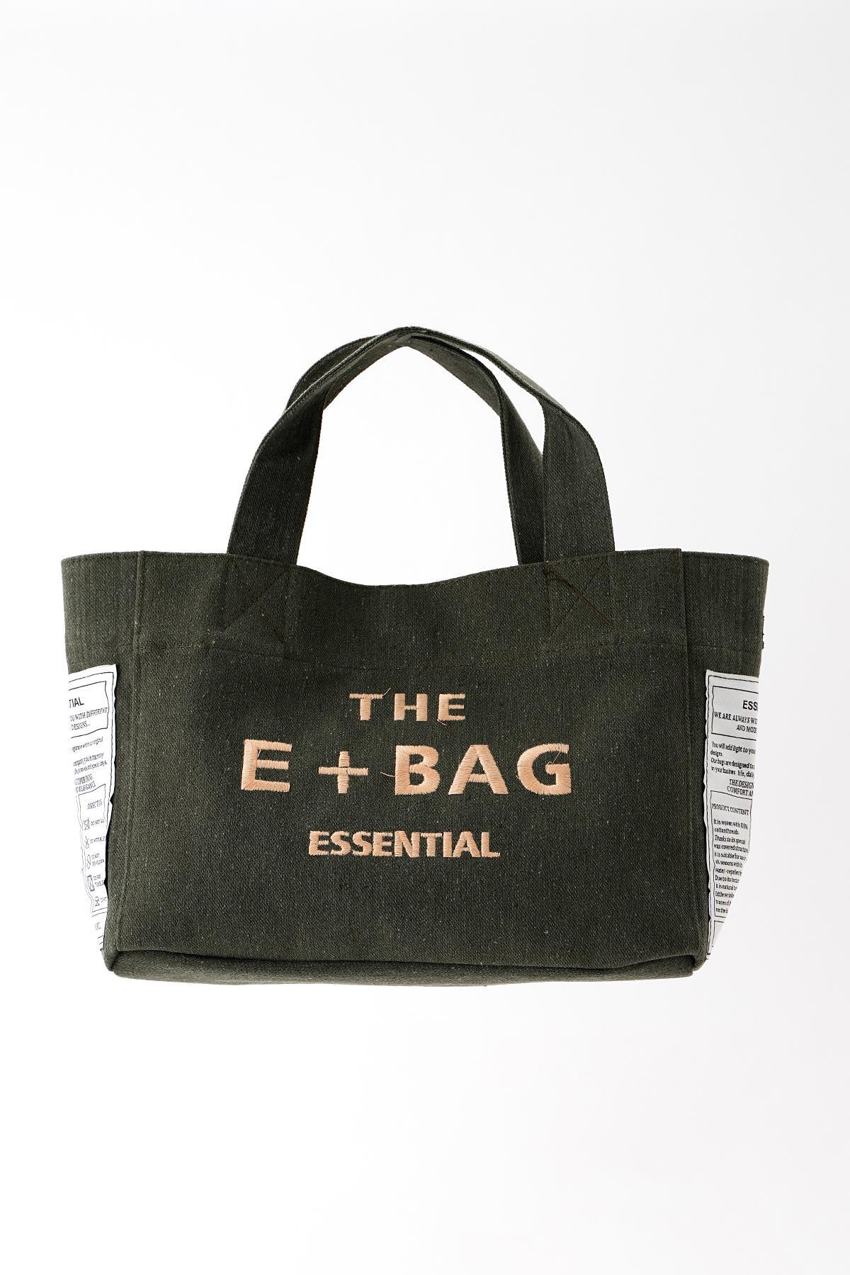 9013 Yazı Baskılı Çanta Yeşil - 4