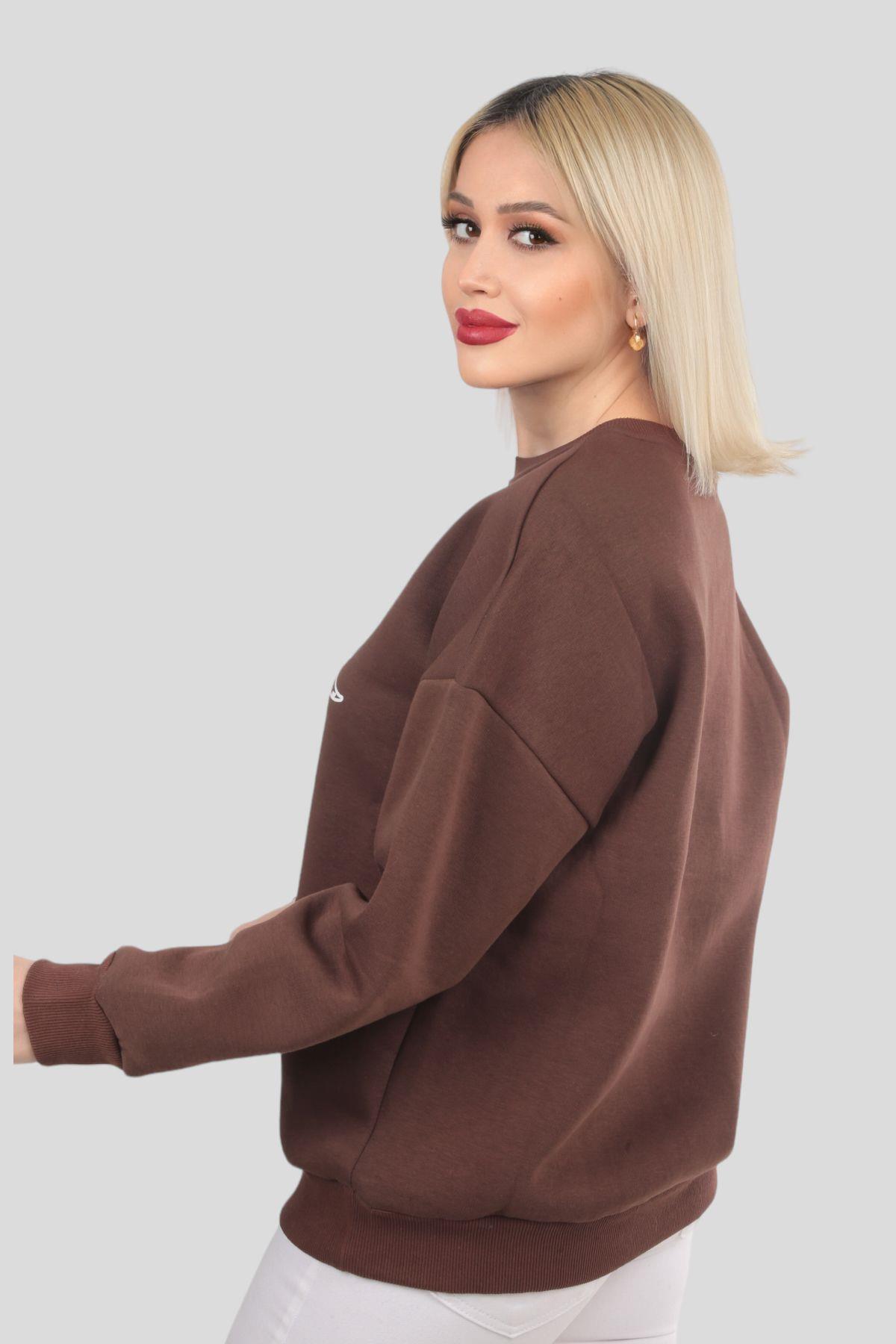 Acı Kahve Sun Moon Baskı Sweat 9016M - 5