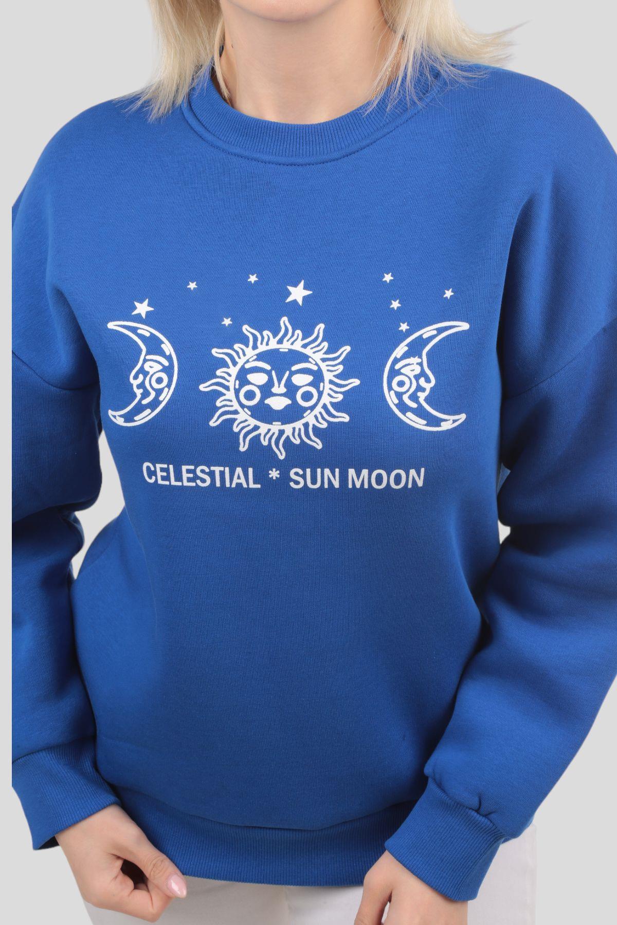 Saks Sun Moon Baskı Sweat 9016M - 2