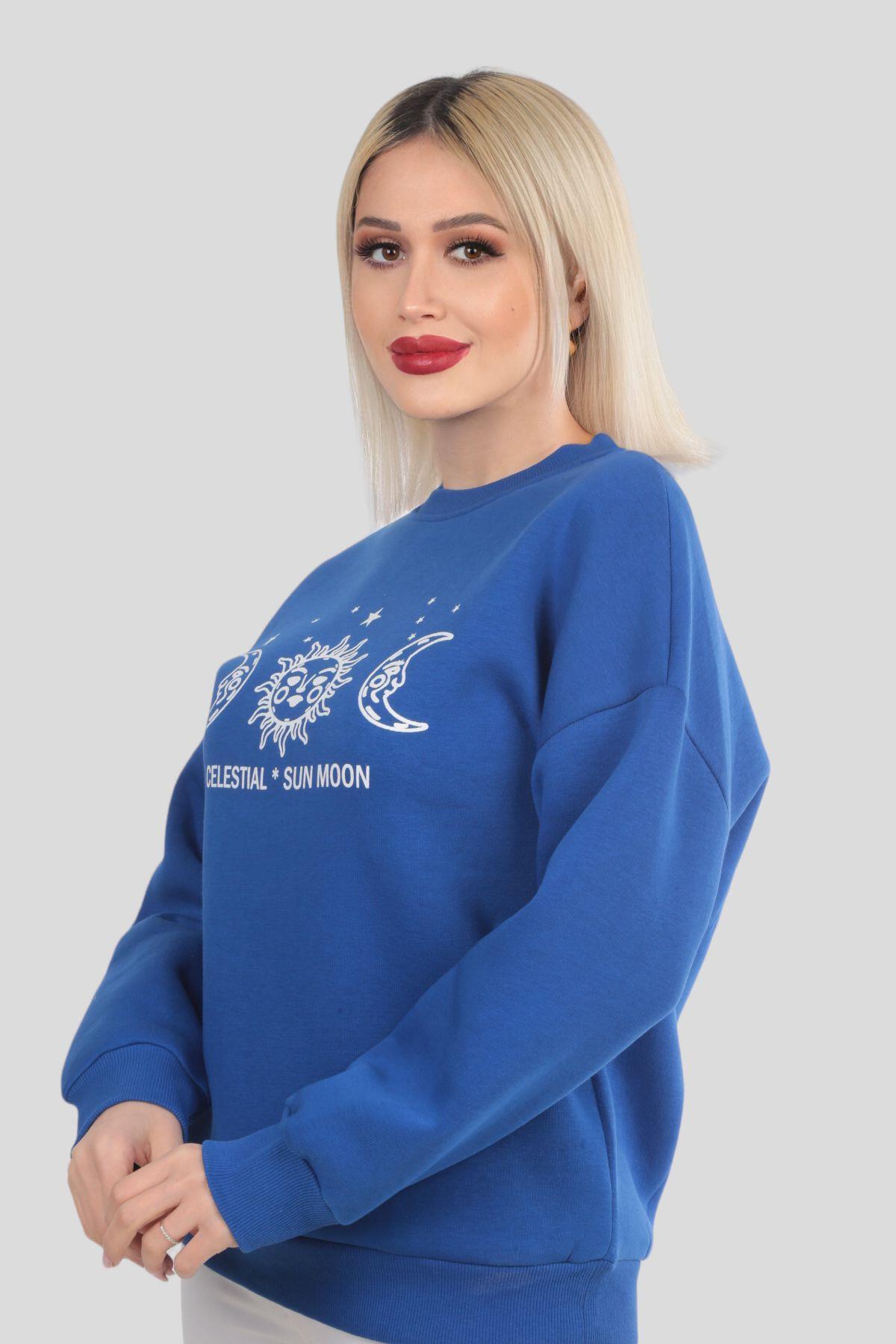 Saks Sun Moon Baskı Sweat 9016M - 3