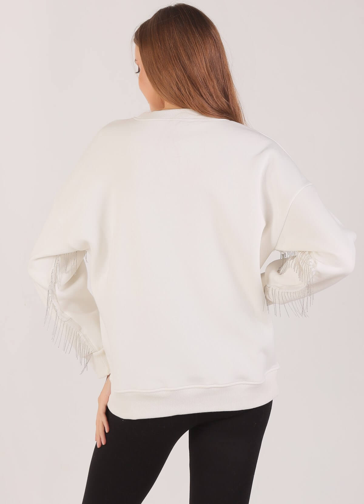Ekru Zincir Detay Sweat 9017M - 4