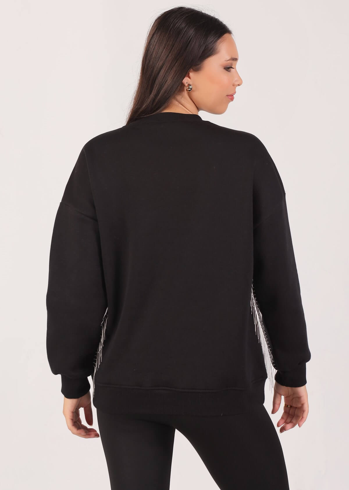 Siyah Zincir Detay Sweat 9017M - 3