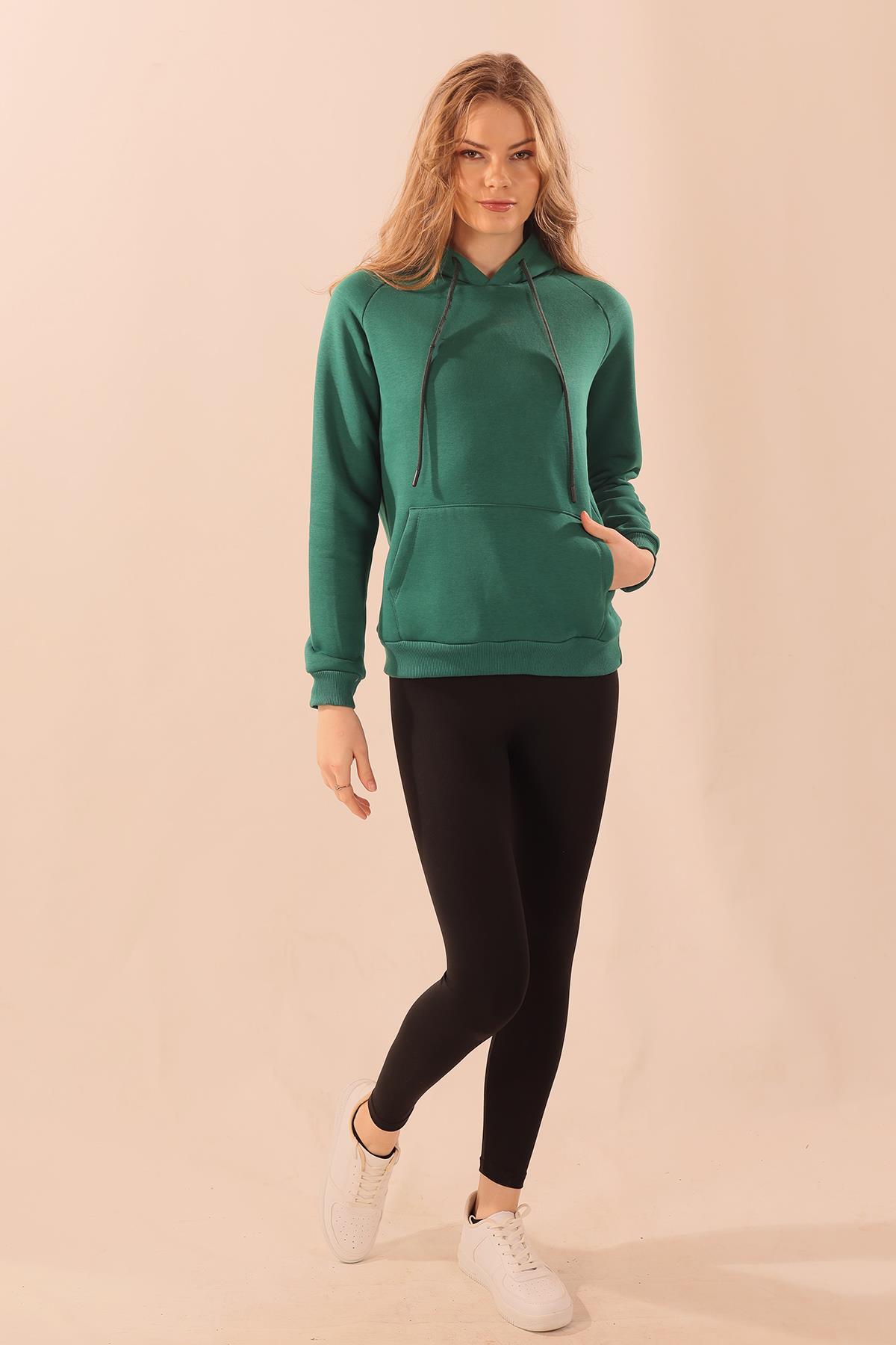 9018M Kapüşonlu Cep Detay Sweat Nefti - 3