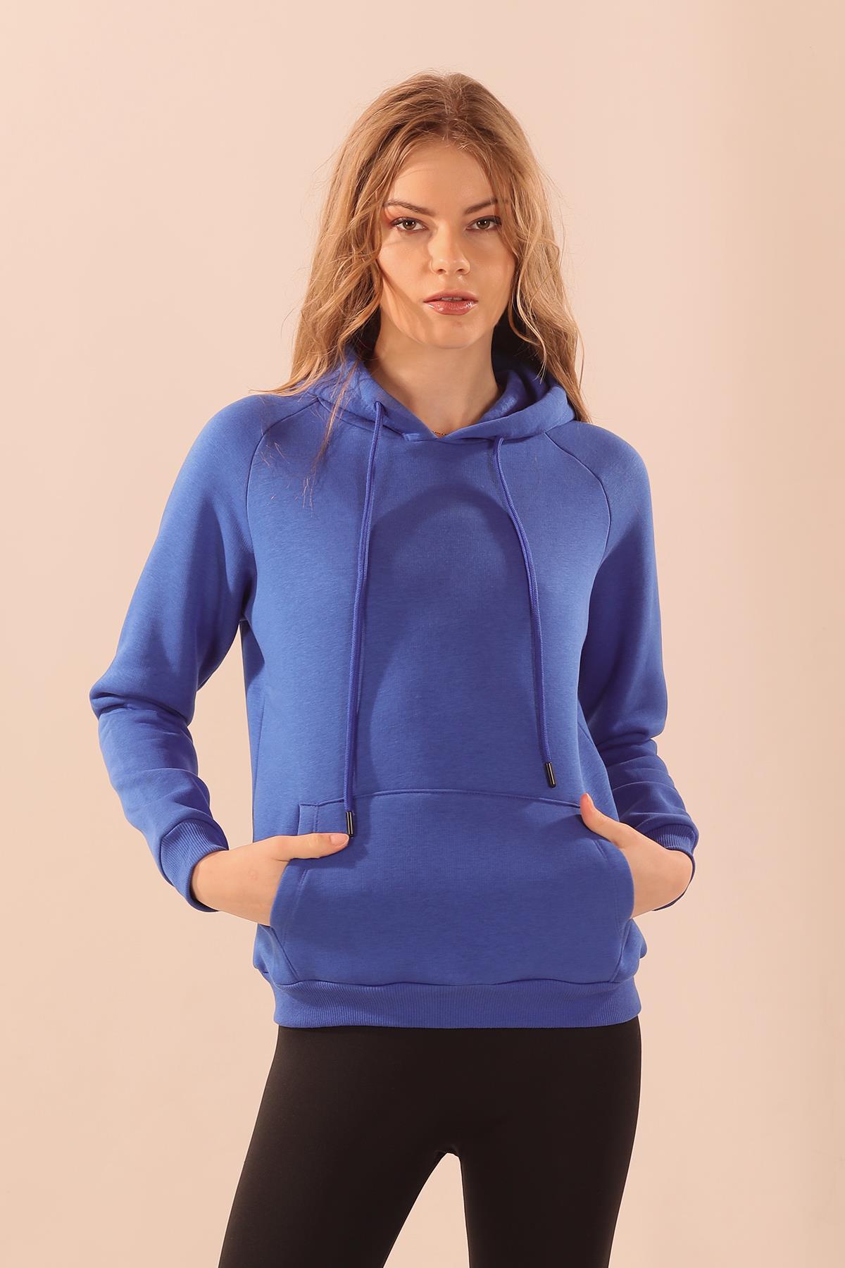 Saks Kapüşonlu Cep Detay Sweat 9018M - 1