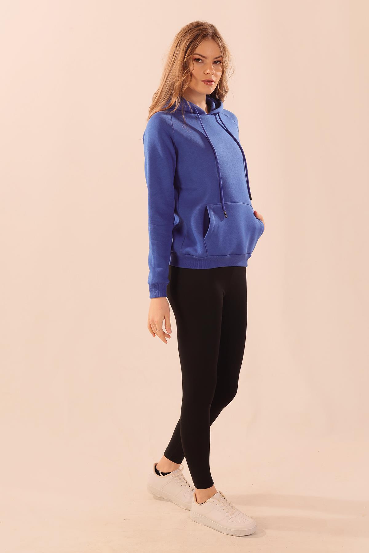 Saks Kapüşonlu Cep Detay Sweat 9018M - 2