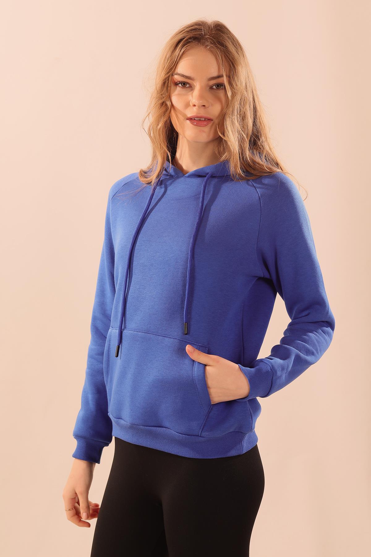 Saks Kapüşonlu Cep Detay Sweat 9018M - 5