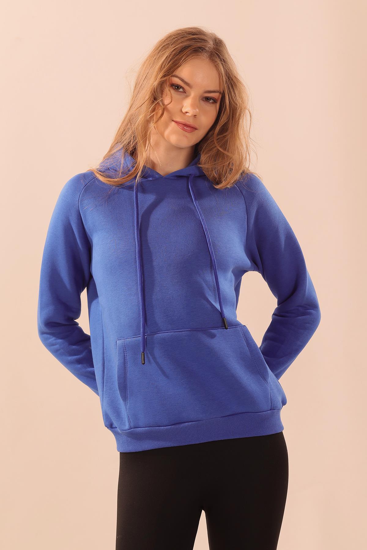 Saks Kapüşonlu Cep Detay Sweat 9018M - 6
