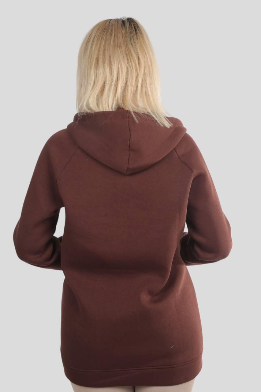 9020M Yaka Çıtçıtlı Kapüşonlu Sweat Acı Kahve - 3