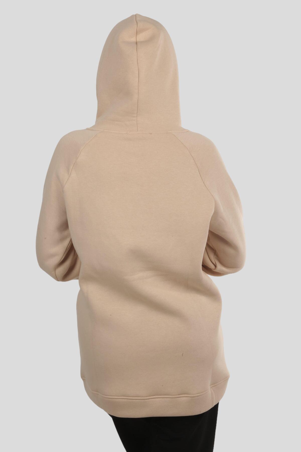 Bej Yaka Çıtçıtlı Kapüşonlu Sweat 9020M - 6