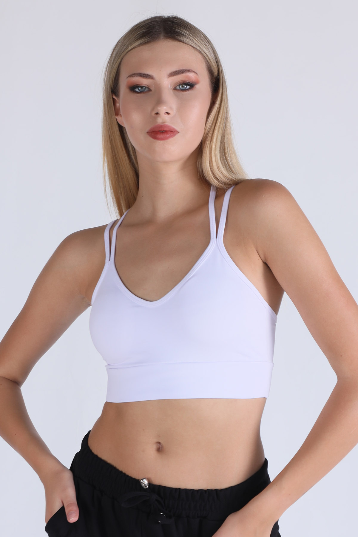 9024-1 Arka Çapraz Detay Büstiyer Beyaz - 2