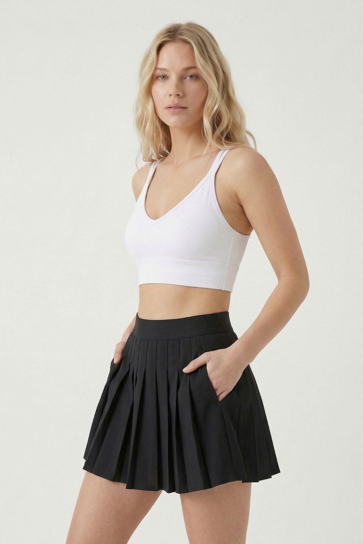 Beyaz Arka Çapraz Detay Büstiyer 9024-1 - RAYS