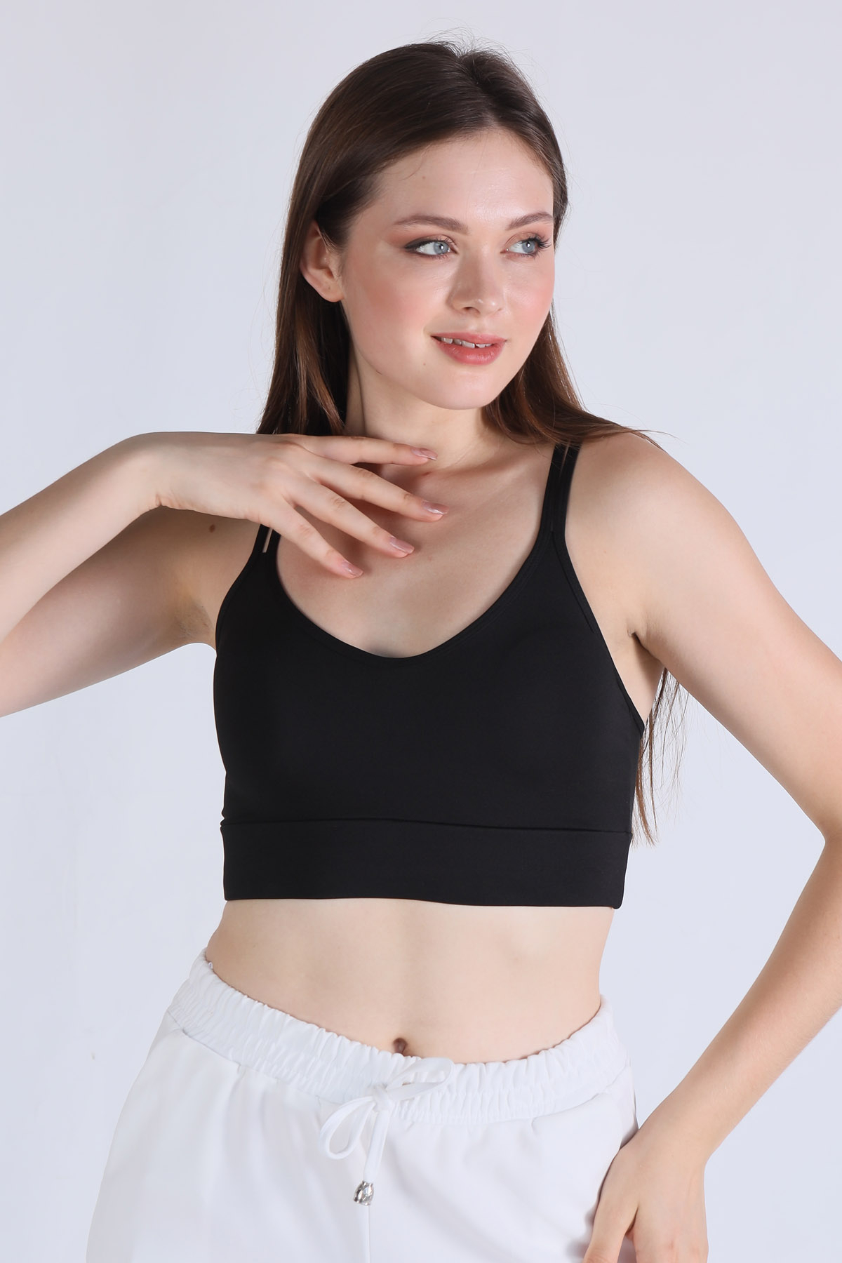 Siyah Arka Çapraz Detay Büstiyer 9024-1 - 1