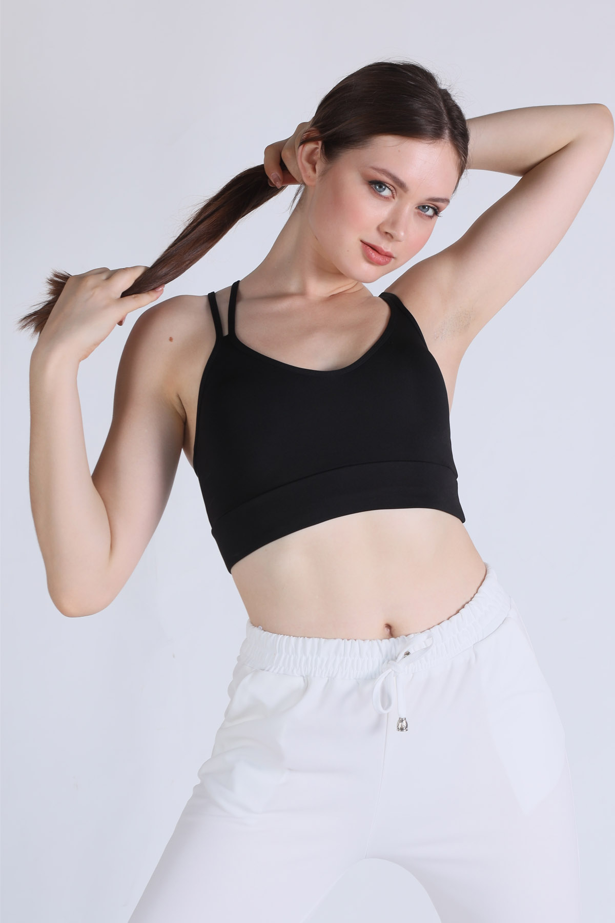 Siyah Arka Çapraz Detay Büstiyer 9024-1 - 2