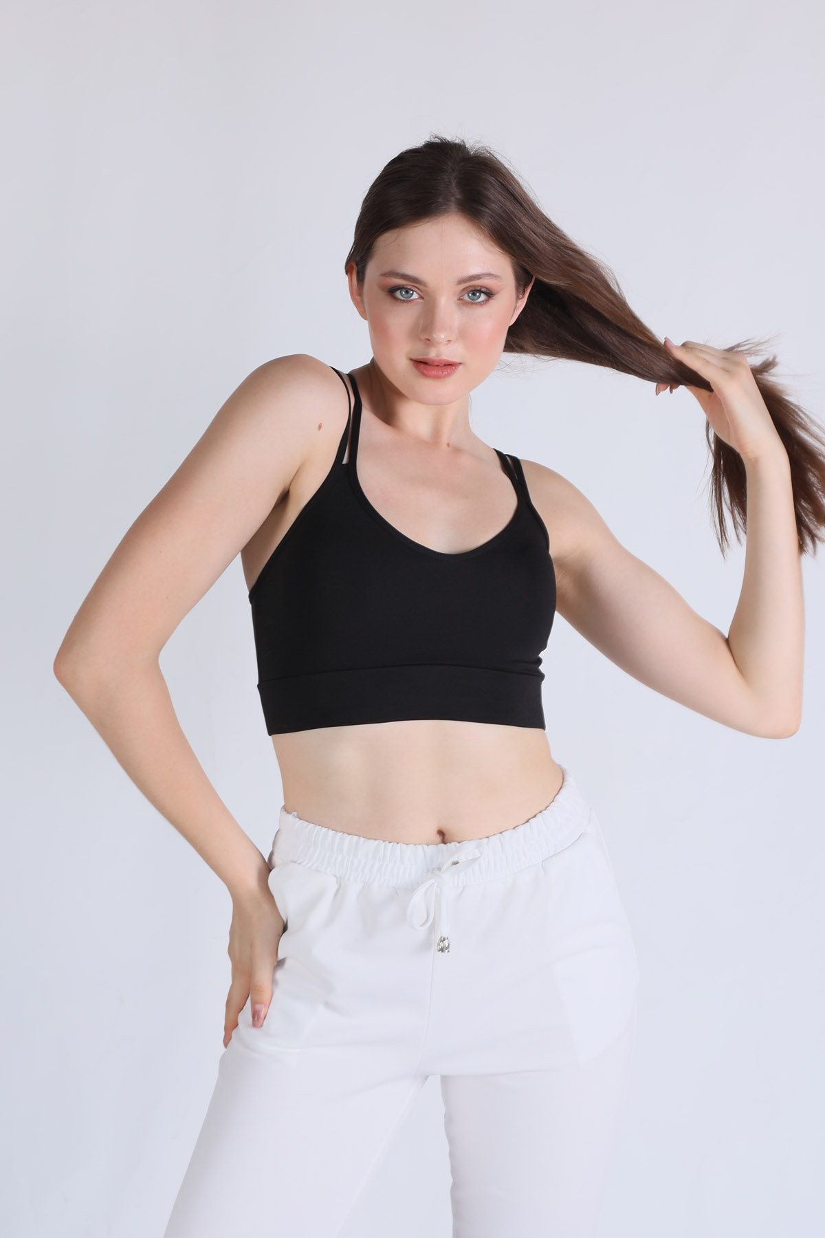 Siyah Arka Çapraz Detay Büstiyer 9024-1 - RAYS