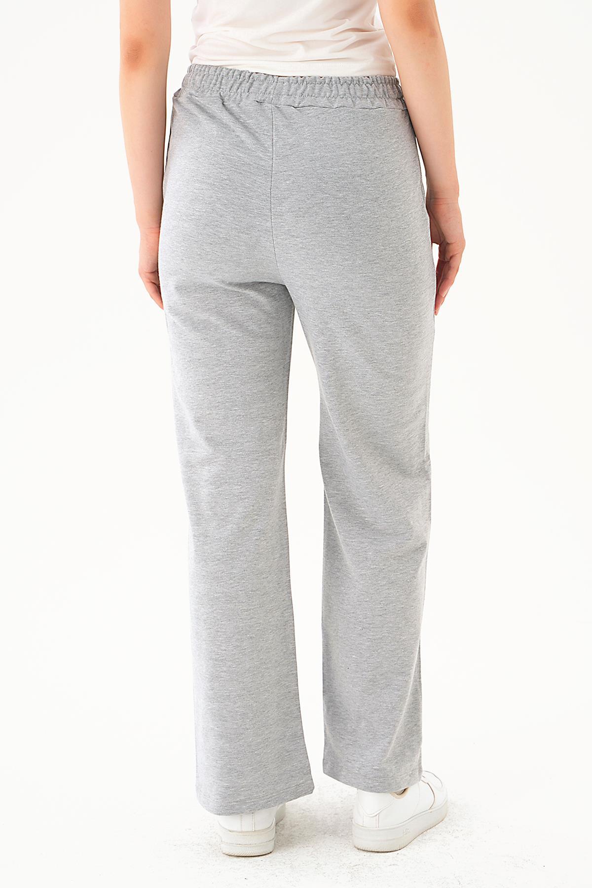 Gri Armalı Bol Paça Eşofman 9024M - 5