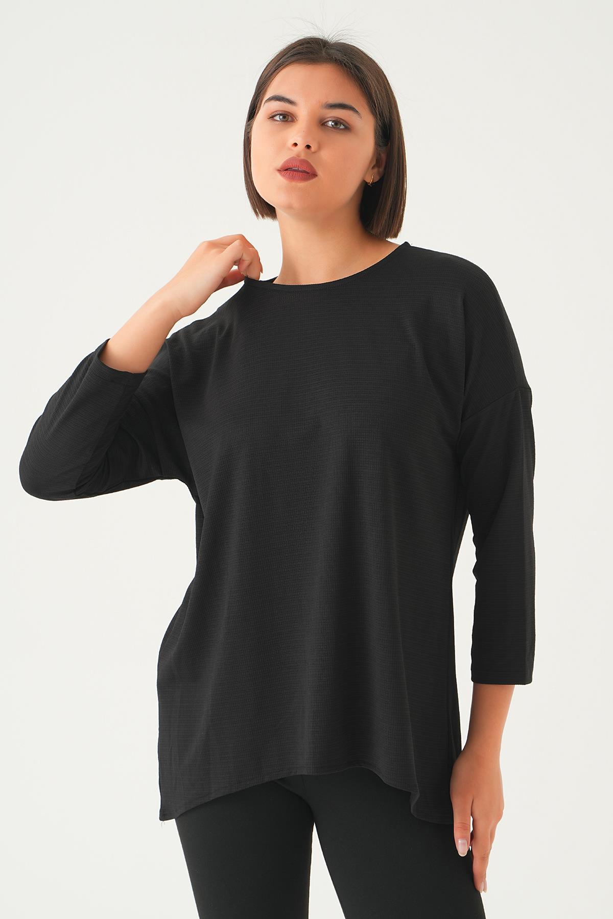 Siyah Arkası Düğmeli Bluz 9027M - 1