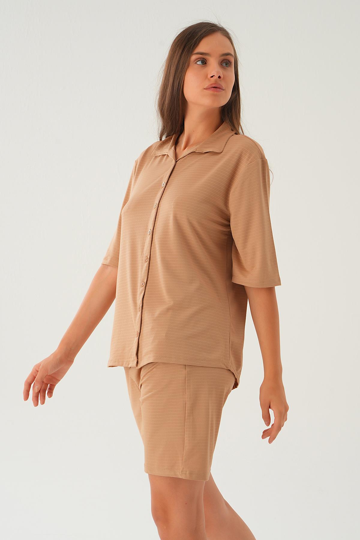 Vizon Gömlek Şort Takım 9031M - 4