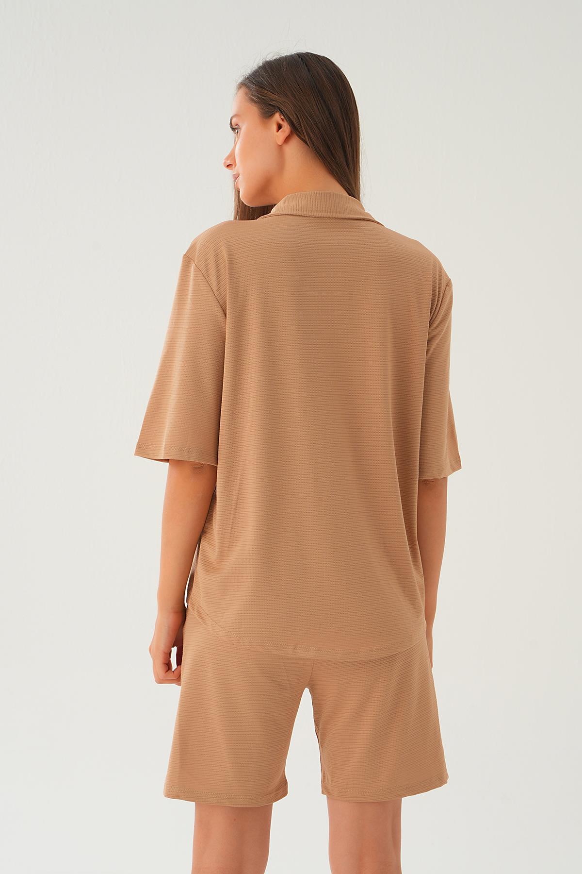 Vizon Gömlek Şort Takım 9031M - 5